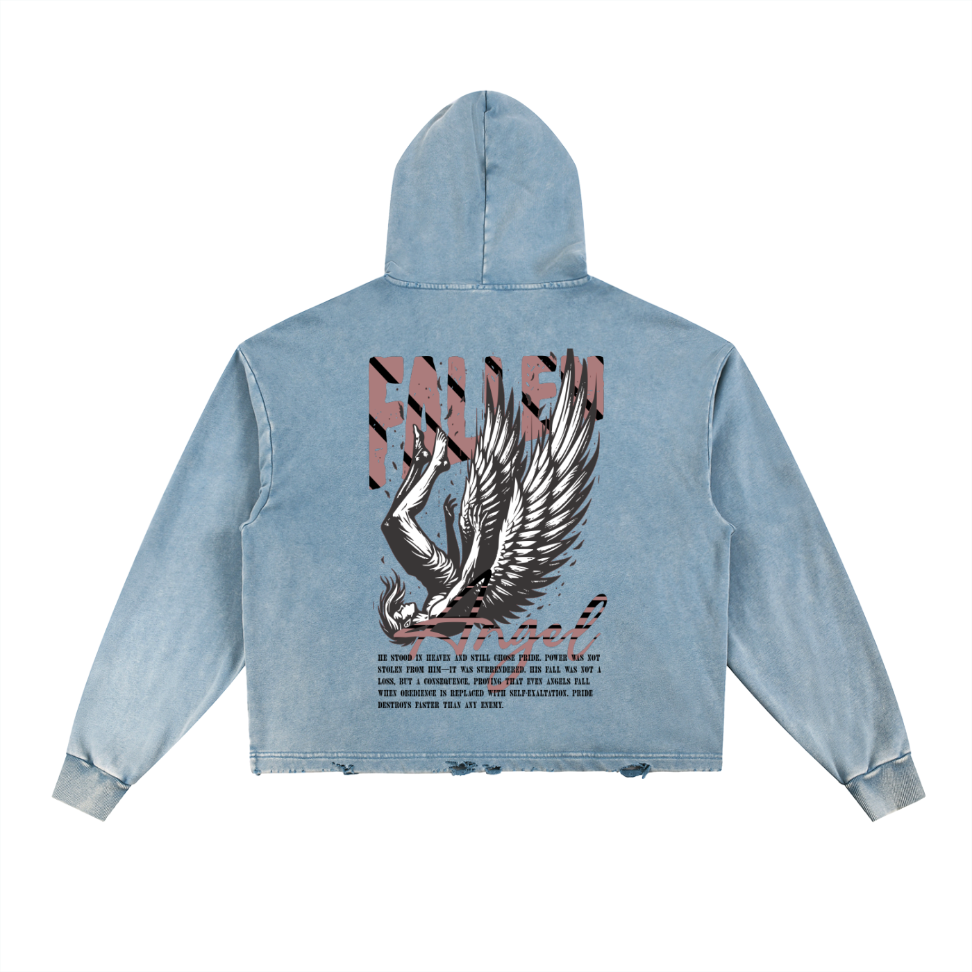 Vintage Frayed-Hem Hoodie